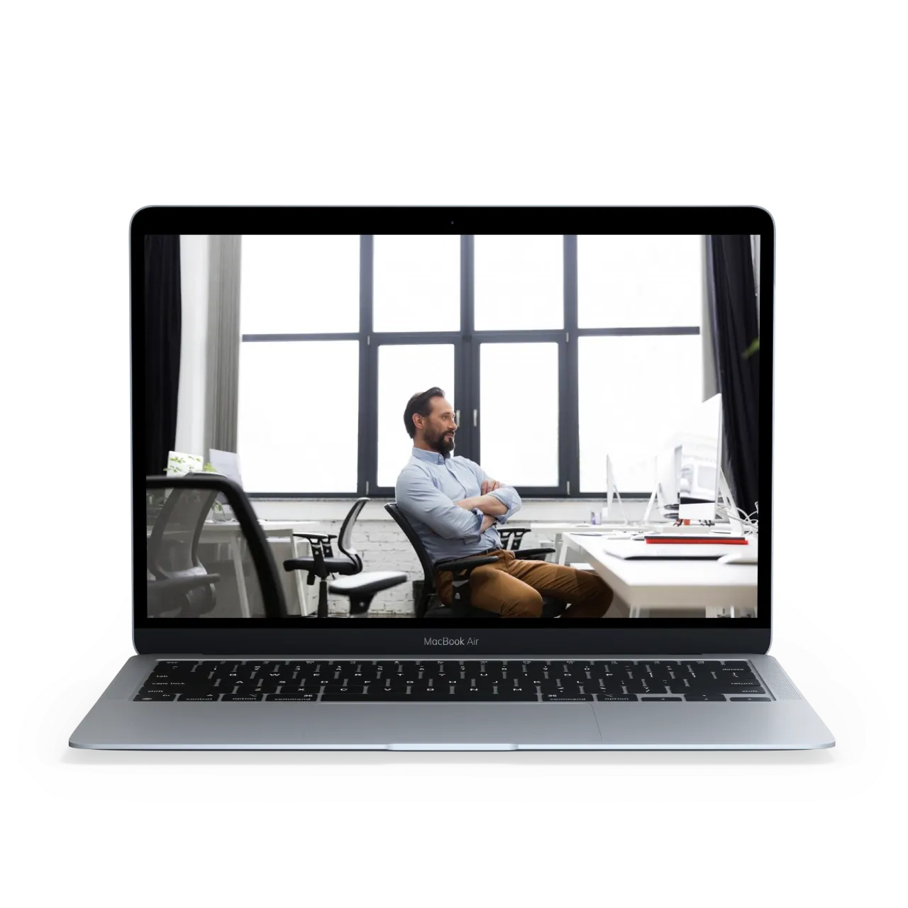 A web system shown on a laptop
